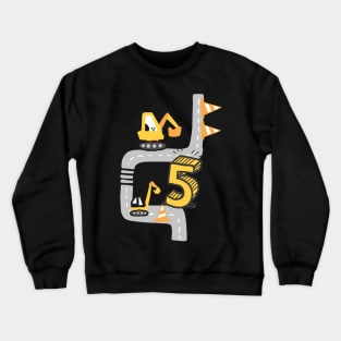 5. Geburtstag 5 Jahre alt Bagger Geburtstagsgeschenk Crewneck Sweatshirt